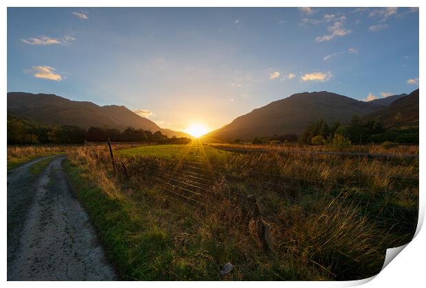 Glen Lyon Sunset Print by Steve Smith