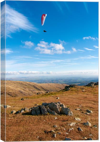 Coniston Paraglider Canvas Print by Steve Smith