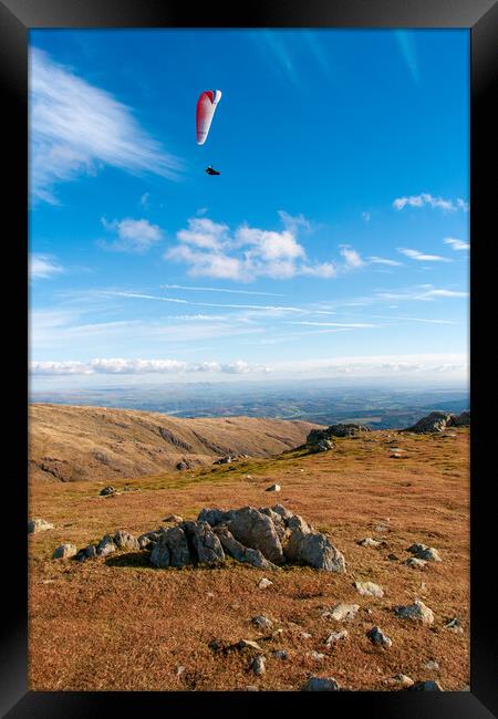 Coniston Paraglider Framed Print by Steve Smith