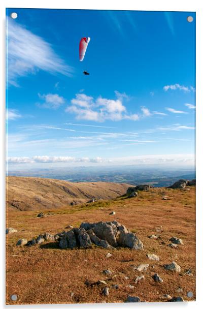 Coniston Paraglider Acrylic by Steve Smith