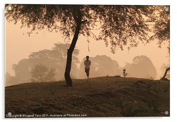 A Misty Morning Acrylic by Bhagwat Tavri