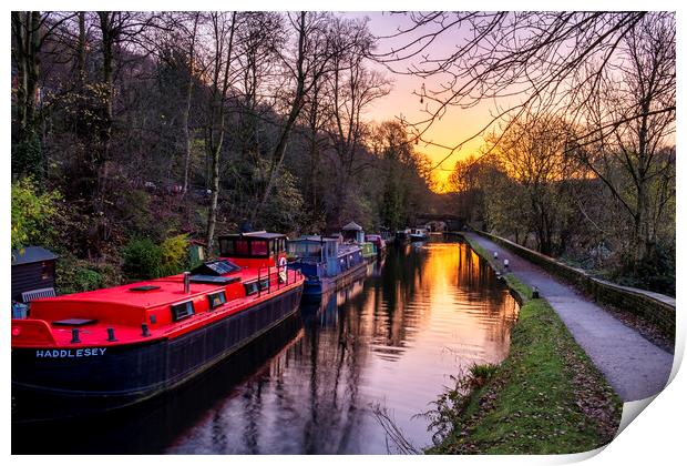 Serene Sunrise in Hebden Bridge Print by Tim Hill