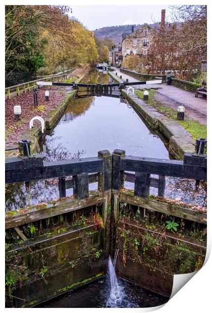 Rochdale Canal Hebden Bridge Print by Tim Hill