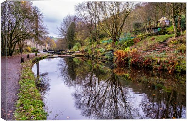 Serene Beauty of Rochdale Canal Canvas Print by Tim Hill