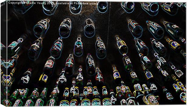 Lager Bottle Abstract Canvas Print by Elaine Young
