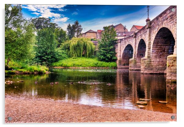 Serene Summertime on Wetherby Bridge Acrylic by Tim Hill