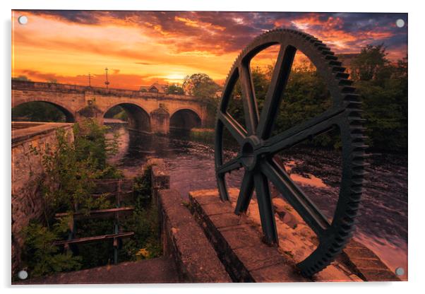 The Revival of a Historic Water Wheel Acrylic by Tim Hill
