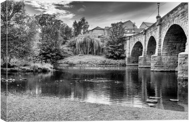 Wetherby Bridge Black and White Canvas Print by Tim Hill