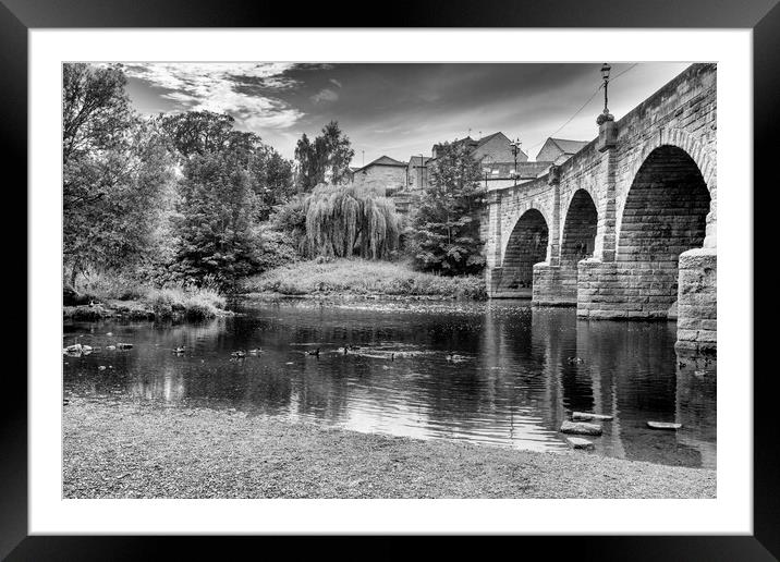 Wetherby Bridge Black and White Framed Mounted Print by Tim Hill