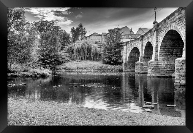 Wetherby Bridge Black and White Framed Print by Tim Hill
