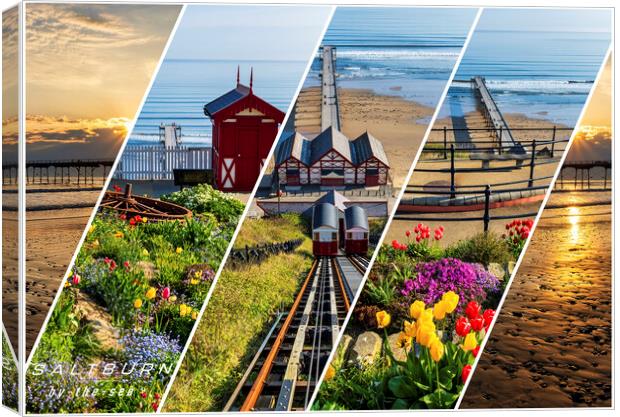 Saltburn by the sea collage Canvas Print by Tim Hill