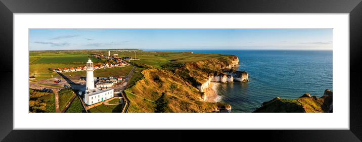 Flamborough Lighthouse Panoramic Framed Mounted Print by Tim Hill