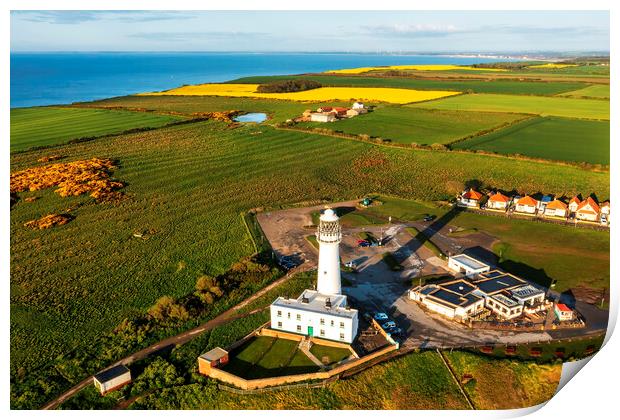 Flamborough Lighthouse to Bridlington Print by Tim Hill