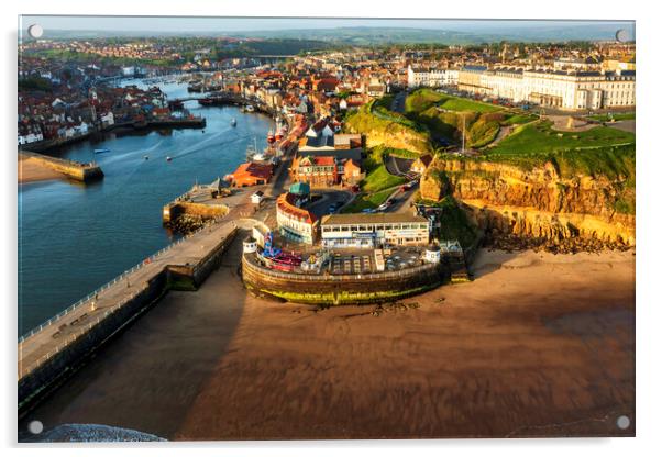 Whitby Beach and Harbour, North Yorkshire Acrylic by Tim Hill