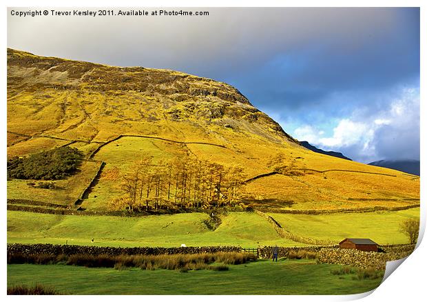 The Hill - Wasdale Print by Trevor Kersley RIP