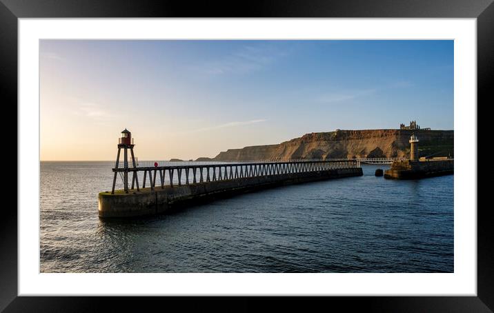 Whitby East Pier Extension Framed Mounted Print by Tim Hill