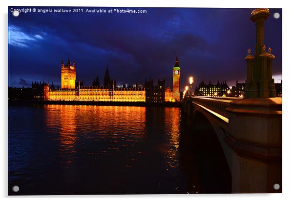 Houses of Parliament Acrylic by Angela Wallace