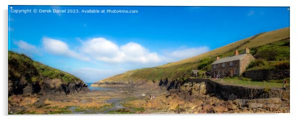 Rocky Paradise in Cornish Cove Acrylic by Derek Daniel