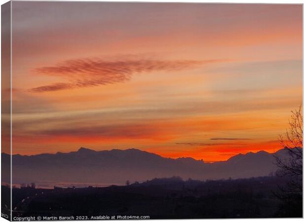 Sunrise over Alps Canvas Print by Martin Baroch