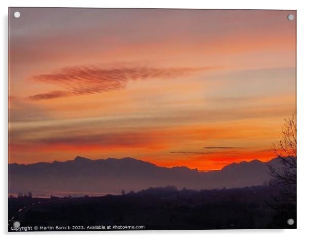 Sunrise over Alps Acrylic by Martin Baroch