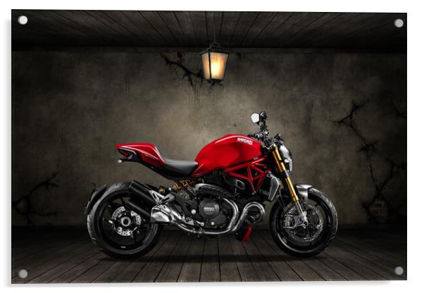 Ducati Monster 696 Old Room Acrylic by Steve Smith