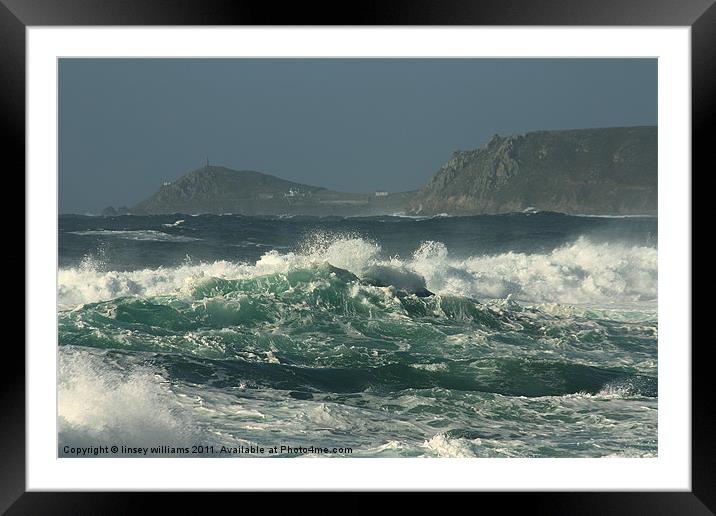 Cape Cornwall Framed Mounted Print by Linsey Williams