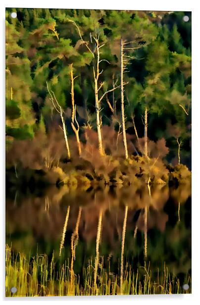 Loch Lundie Digital Painting Acrylic by Steve Smith