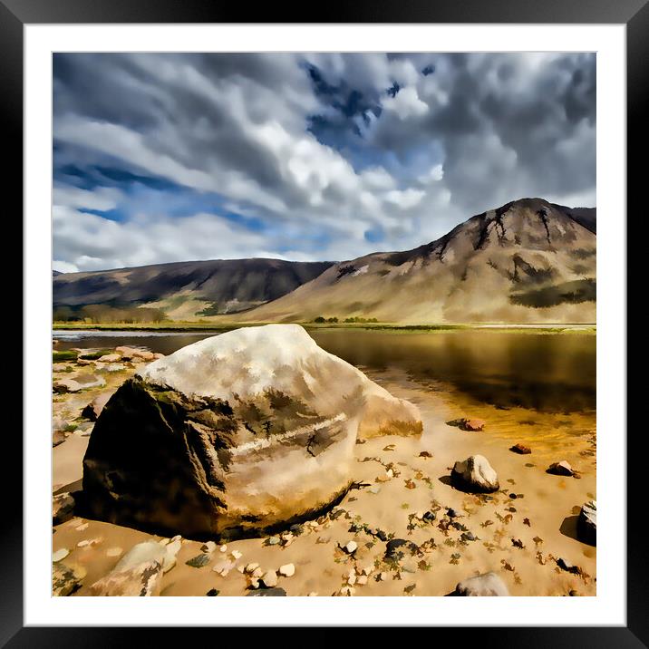 Loch Etive Digital Painting Framed Mounted Print by Steve Smith