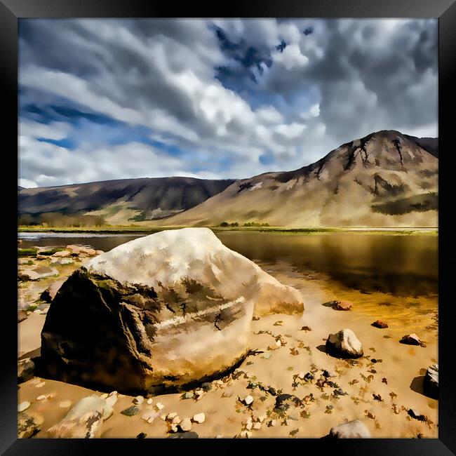 Loch Etive Digital Painting Framed Print by Steve Smith