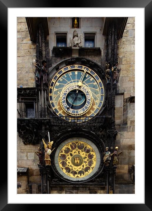 Prague Astronomical Clock Framed Mounted Print by Steve Smith
