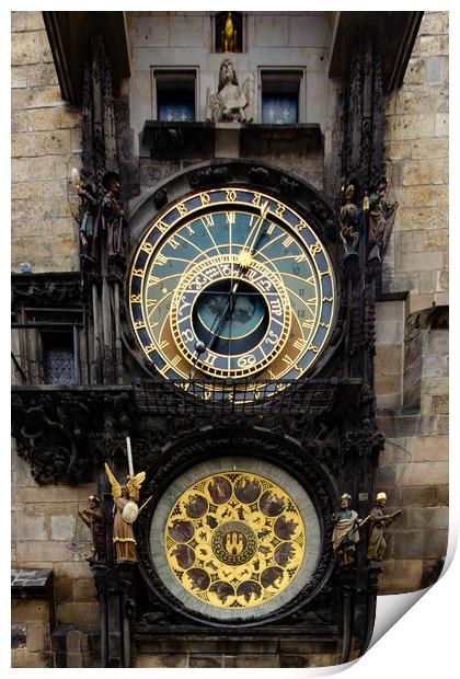 Prague Astronomical Clock Print by Steve Smith