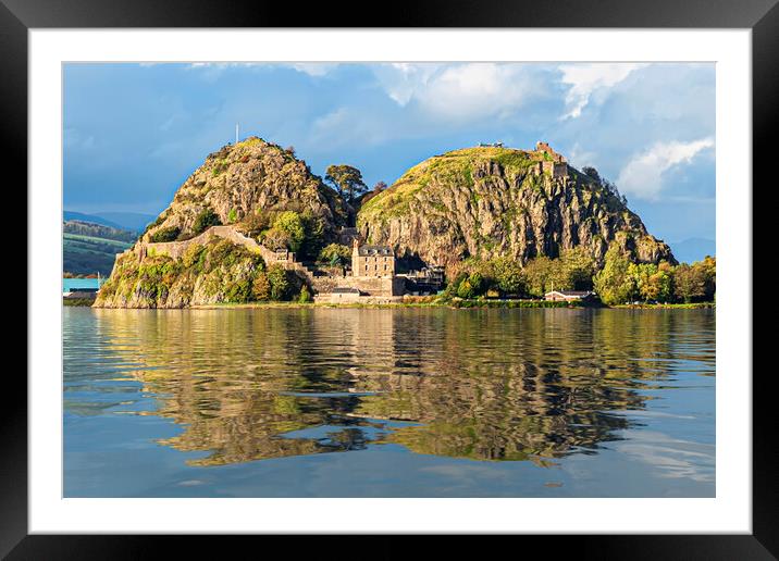 Dumbarton Castle Reflection Framed Mounted Print by Valerie Paterson
