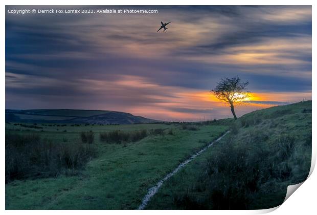 Sunset over rochdale Print by Derrick Fox Lomax