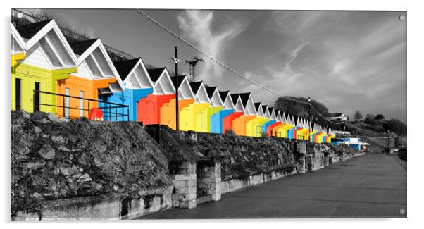 Vibrant Memories of Scarborough Beach Huts Acrylic by Tim Hill