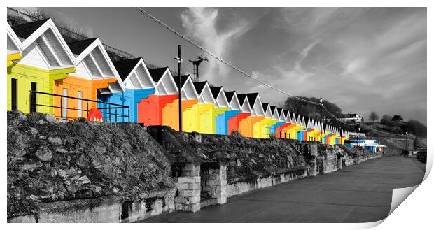 Vibrant Memories of Scarborough Beach Huts Print by Tim Hill
