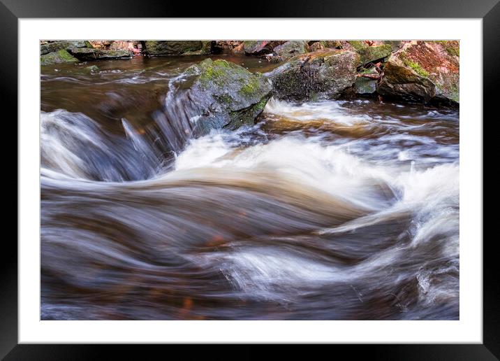 River Rivelin water movement, Sheffield Framed Mounted Print by Tim Hill