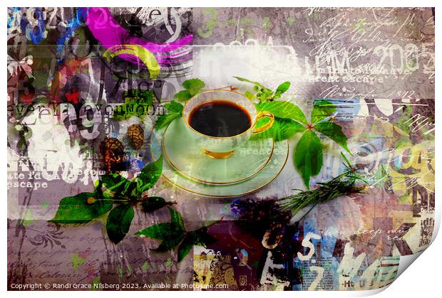 Green Coffee Break Print by Randi Grace Nilsberg