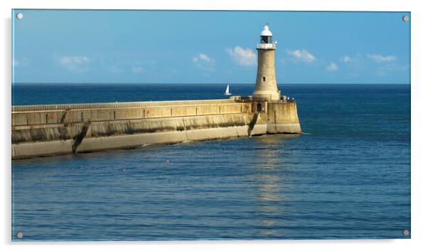 North Pier Lighthouse Tynemouth Acrylic by Anthony McGeever