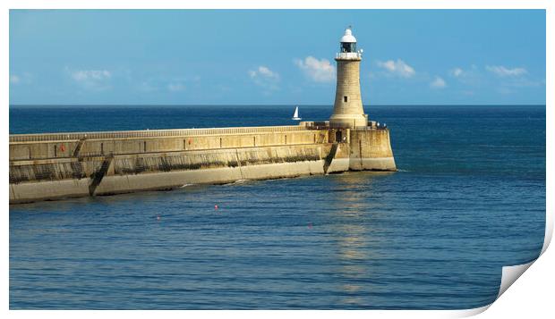 North Pier Lighthouse Tynemouth Print by Anthony McGeever