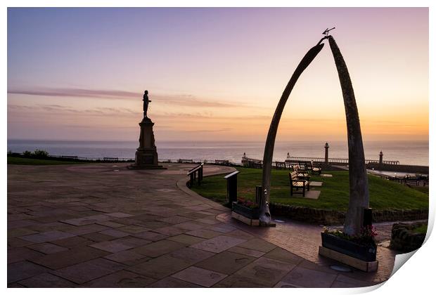 Sunrise Over Whitby Harbour Print by Tim Hill