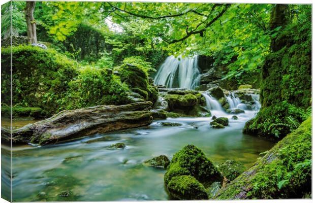 Enchanting Janets Foss Waterfall Canvas Print by Tim Hill