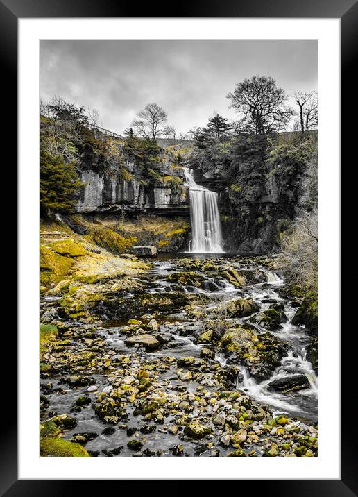  Thornton Force Waterfall Ingleton Framed Mounted Print by Tim Hill