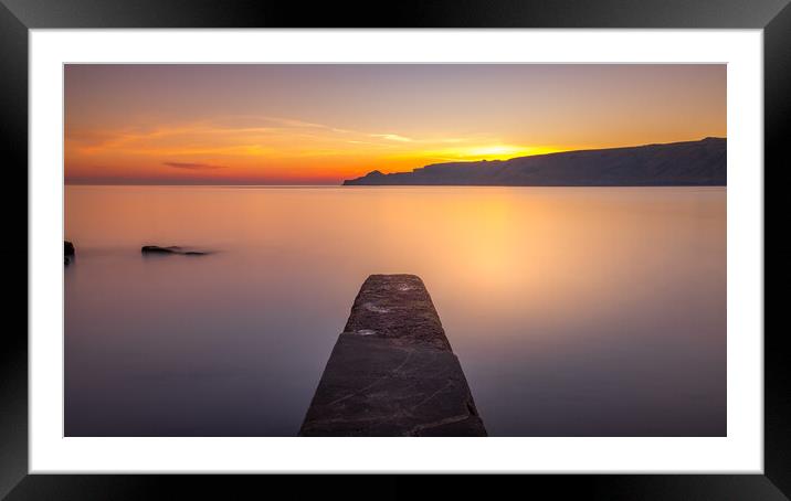 Sunrise at Runswick Bay Framed Mounted Print by Tim Hill