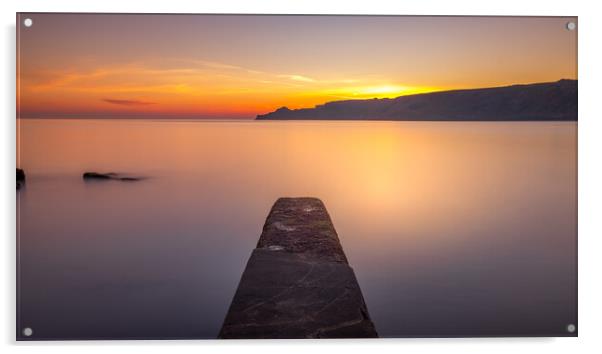 Sunrise at Runswick Bay Acrylic by Tim Hill