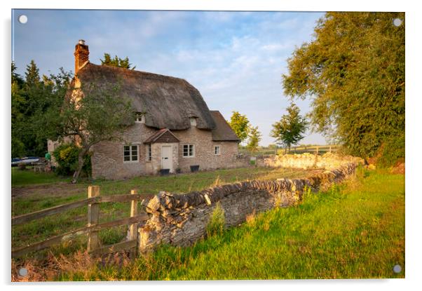 Thatched Cottage Tiddington Acrylic by Steve Smith