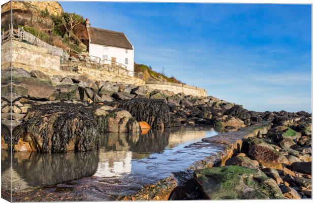 Runswick Bay Thatched Cottage Canvas Print by Tim Hill