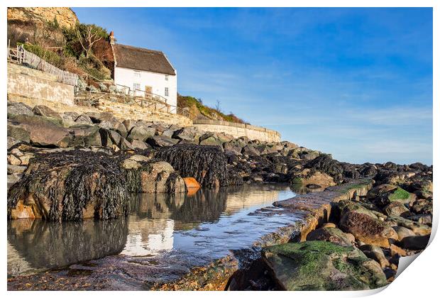 Runswick Bay Thatched Cottage Print by Tim Hill