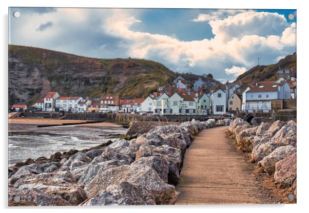 Serenity at Staithes Acrylic by Tim Hill