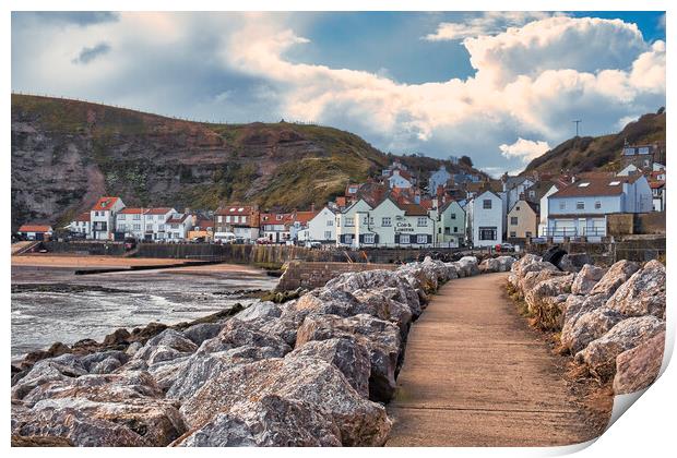 Serenity at Staithes Print by Tim Hill