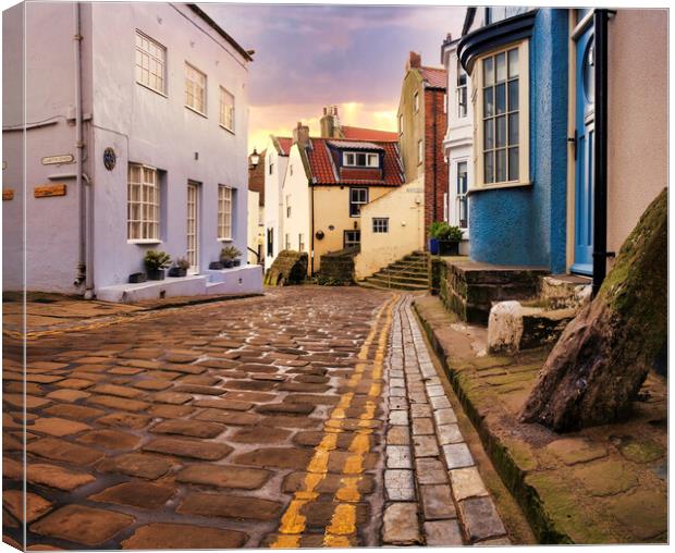 Staithes Cobbled Street Canvas Print by Tim Hill